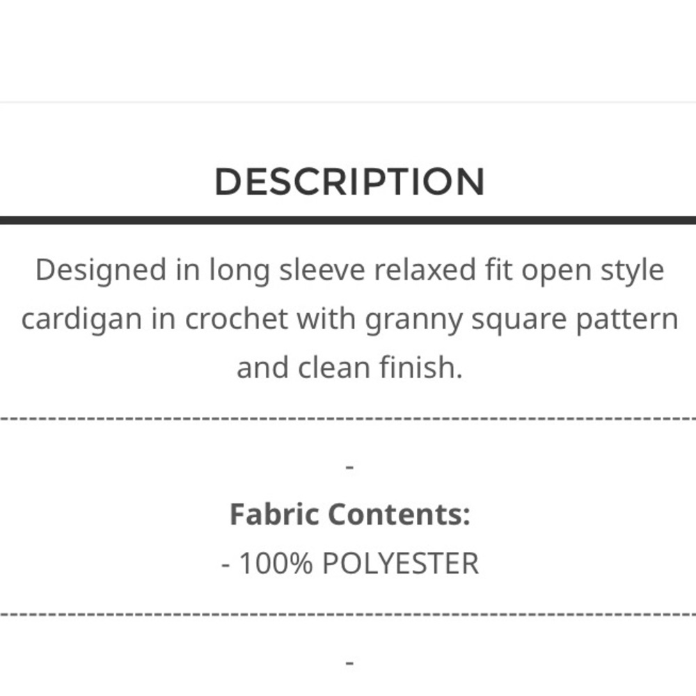 391 ❤️POL crochet relaxed fit one size cardigan sweater - Picture 5 of 5